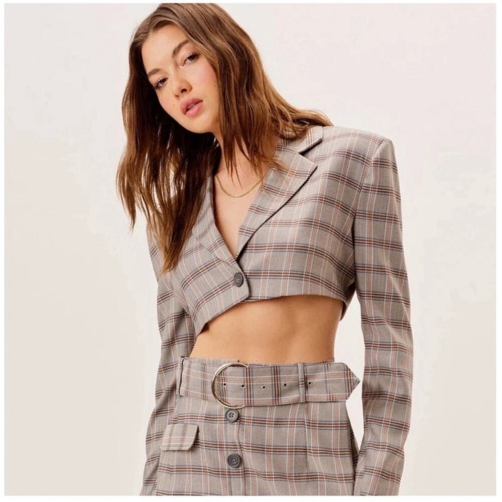 For Love and Lemons Kym Cropped Blazer Size Large NWT